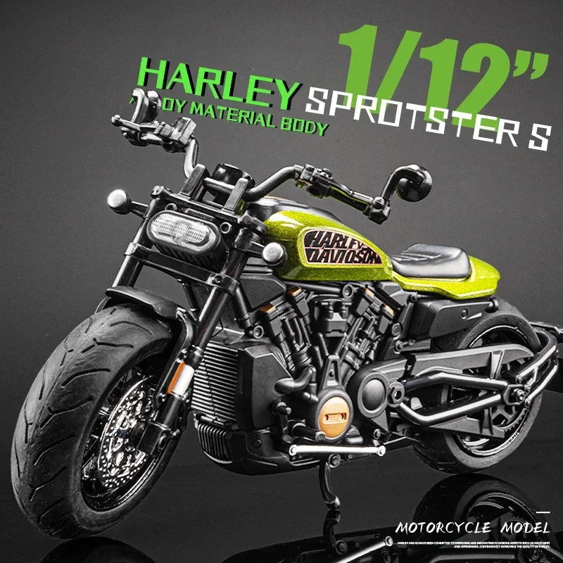 1/12 Harley Davidson Sportster S Motorbike Alloy Model Diecast Racing Motorcycle Toy Kids Gift Collection Miniature Voiture