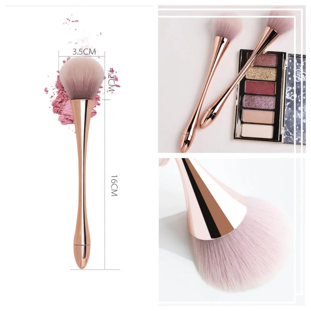 Rose Gold Professional Makeup Brush Set – Soft Face Brushes for Powder, Blush & Contour