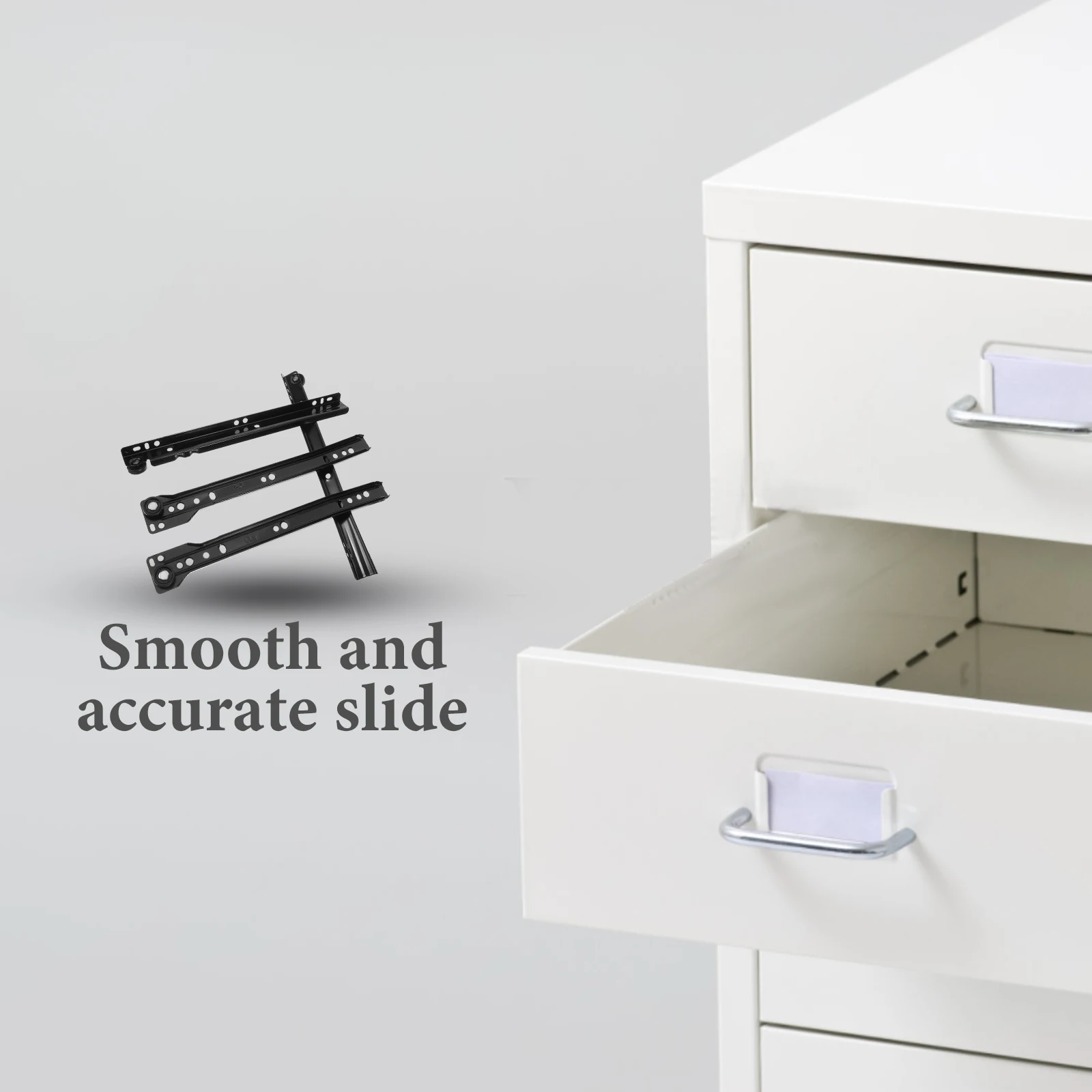 

10 Inch Drawer Slide Rail Hardware Accessories undermount Cabinet Metal Glides Black Furniture Guide Sturdy Steel Durable