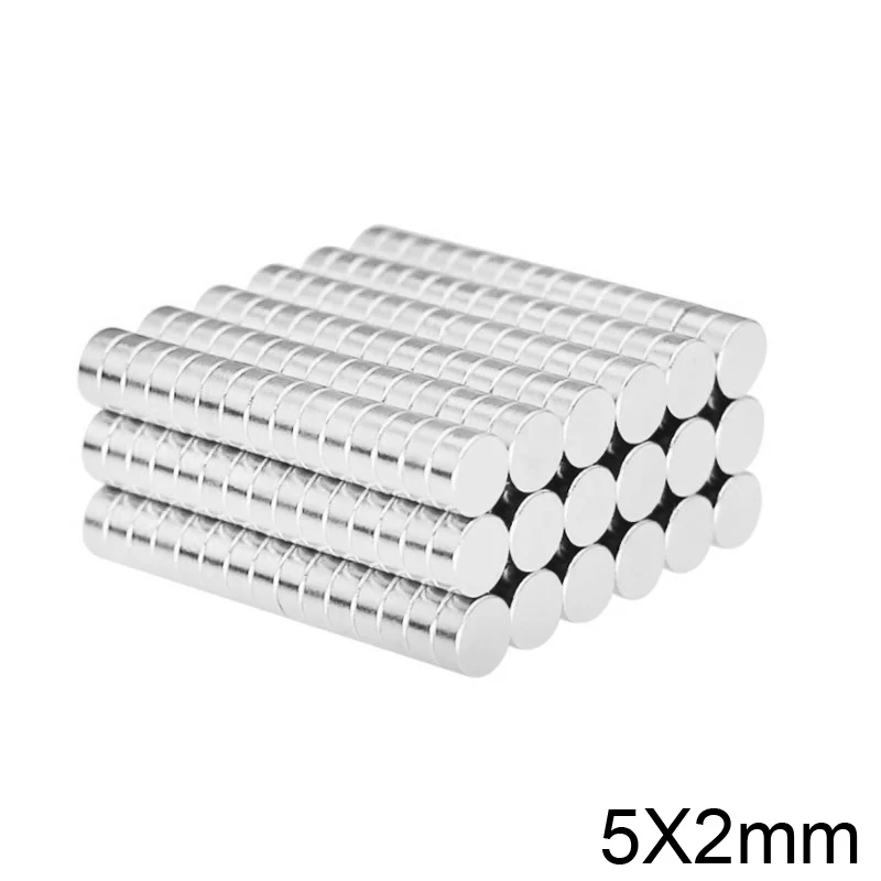 10~1500PCS 5x2 mm Thin Disc Rare Earth Magnets Strong 5x2mm Small Round Magnets N35 Permanent Neodymium Magnets 5*2