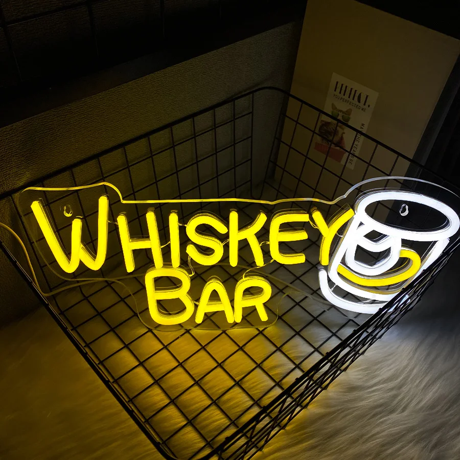 Whiskey Bar Neon Sign, Powered By Usb, Decor In Underground Bar, Theme Party, Beer Pub And Whisky Tasting Room, A Gift For Dad.