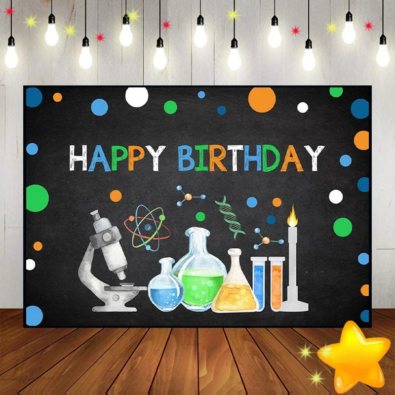 Science Baby Shower Fun Scientist Background Photo Scientific Photography Backdrops Party Custom Birthday Backdrop Mad Chemical