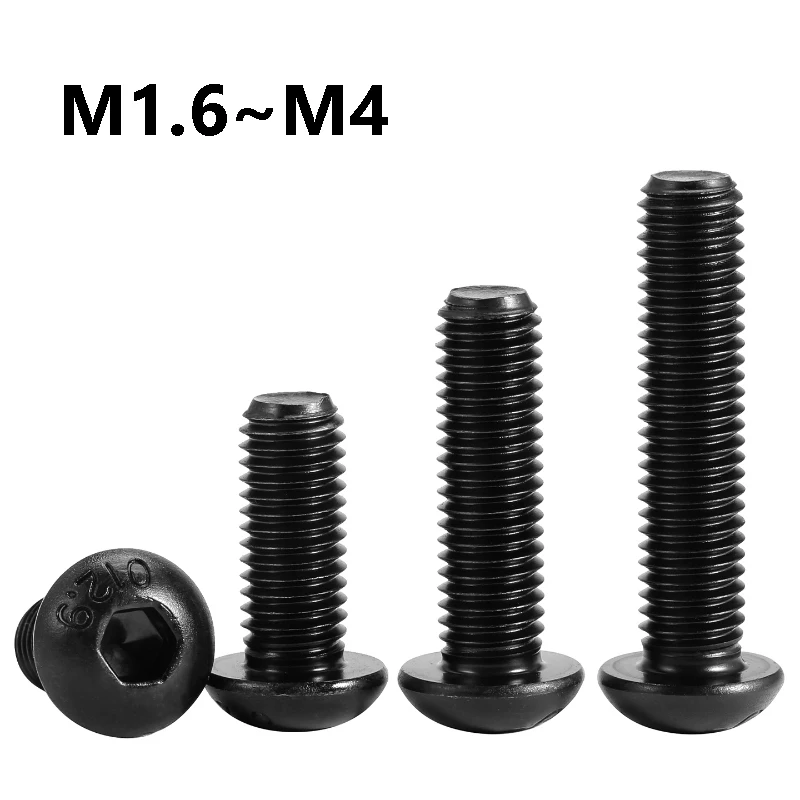 20/30Pcs Hex Socket screw Button Head Allen Bolt Screws M1.6 M2 M2.5 M3 M4 Cap Socket Button Head Allen Furniture Bolts