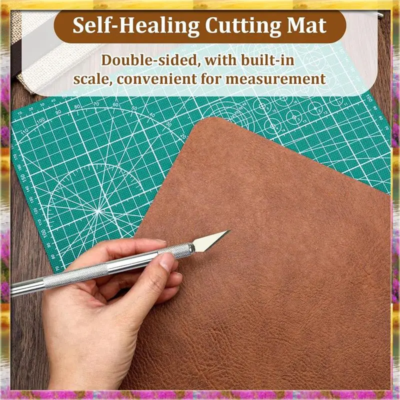 

【AB07 Цена 】4 шт. Кожаный перфоратор для рукоделия, коврик для дырокола, долото, Anda4, самовосстанавливающийся коврик для резки Fordiy