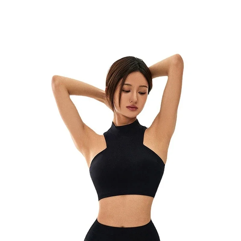 Top de Yoga para mujer, camiseta sin mangas de Fitness deportiva desnuda, camiseta sin mangas con cremallera Invisible, pantalones de Yoga de cuerpo Sexy para espectáculo, nueva moda