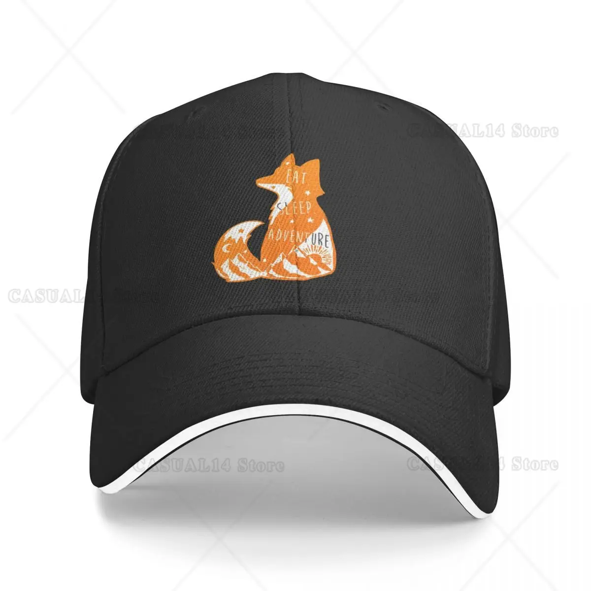 

Fox Animal Eat Sleep Adventure Camping Baseball Cap for Womens Sport Coquette Beach Sunscreen Hat Casual Hip Hop Trucker Cap