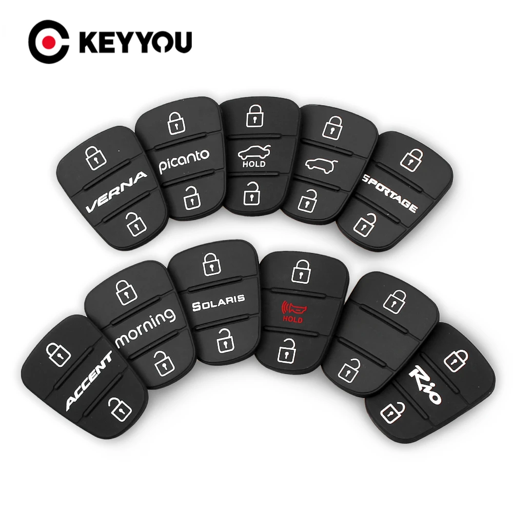 KEYYOU sostituisci chiave Pad in gomma per Hyundai Kia Picanto RIO Solaris Accent Tucson l10 l20 l30 Rio Ceed Morning Elantra VERNA