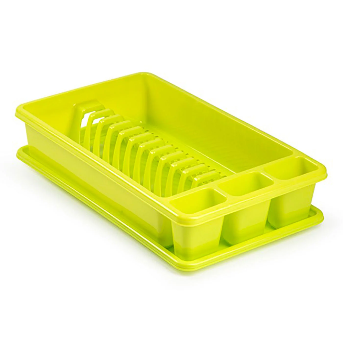 Tradineur rectangle plastic dish rack with anti-drip tray, drainer, Holder, organizer tableware, kitchen, 45,5