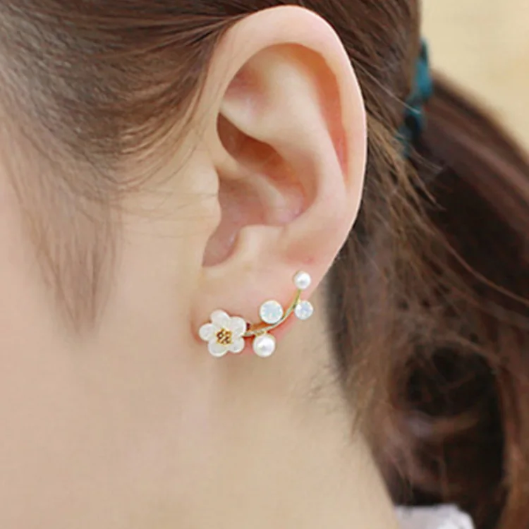 2023 New Crystal Flower Drop Earrings for Women Fashion Jewelry Rhinestones Earrings Gift for Party Best Friend