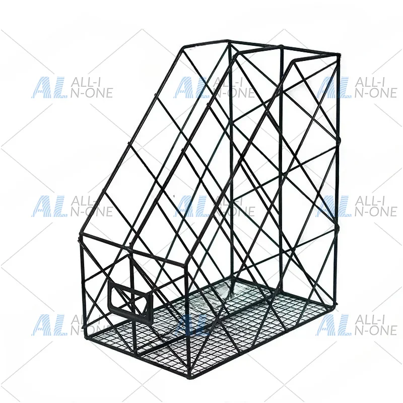 Wrought Iron Office Desk Bookcase Office File Holder Desktop Storage Document & Book Organizer