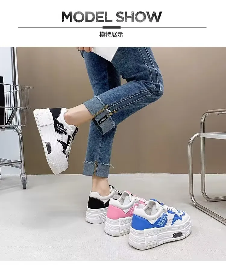 Platform Sports Shoes Flat Female Sneakers Women Tennis Spring Casual Vulcanize Fashion Harajuku Thick-sole Zapatos Mujer Tarfza