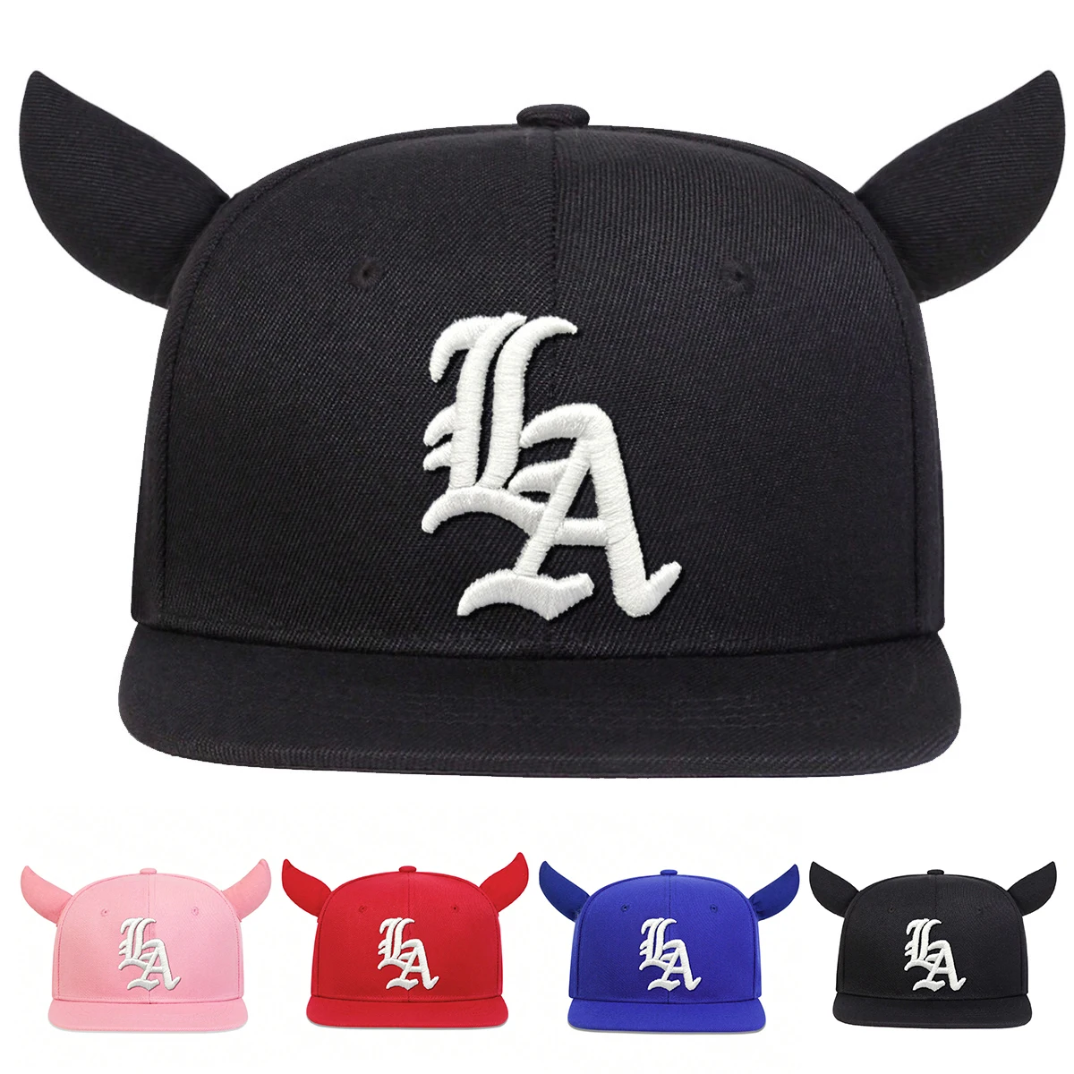 Gorras de béisbol informales ajustables para exteriores, gorros de hip-hop con cuerno de buey bordado de letras con personalidad Unisex, gorra con protección solar para primavera y otoño