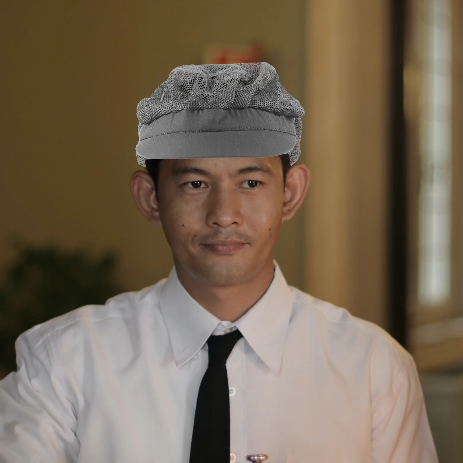 

Chef Hat Dust proof Hat Gray Color Cotton Material Comfortable Long Wear Anti sweat Restaurant Uniform Chef