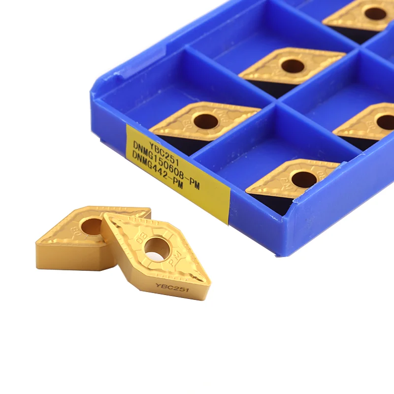 10PCS DNMG150404 DNMG150408 DNMG150604 DNMG150608 PM YBC251 YBC252 Carbide Inserts CNC Lathe Cutter Turning Tools for Steel