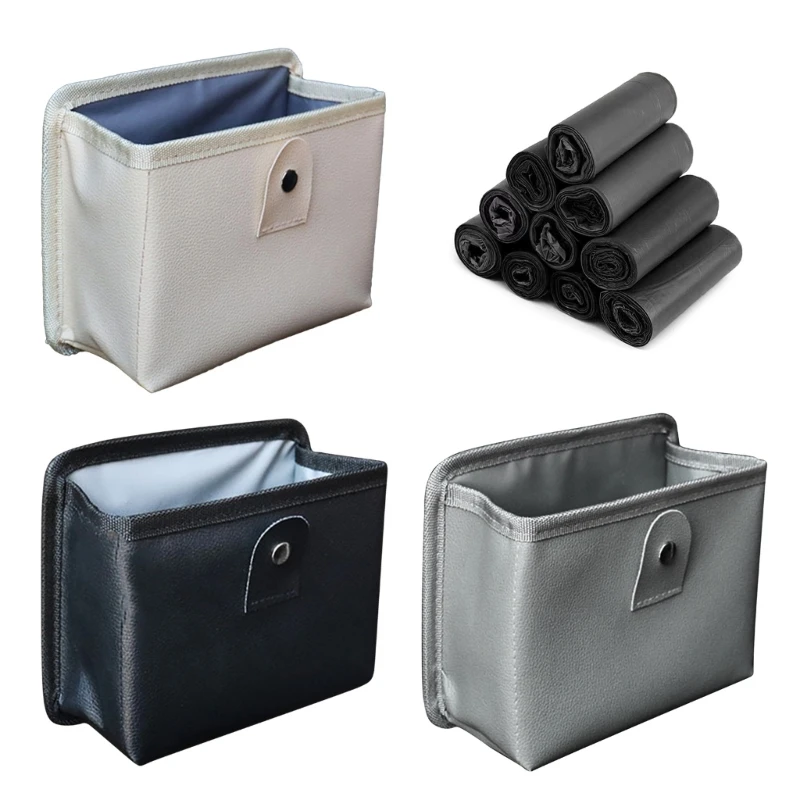 

Q39F Portable Car Trash Can Bin Garbage Car Storage Pockets Car Accessory