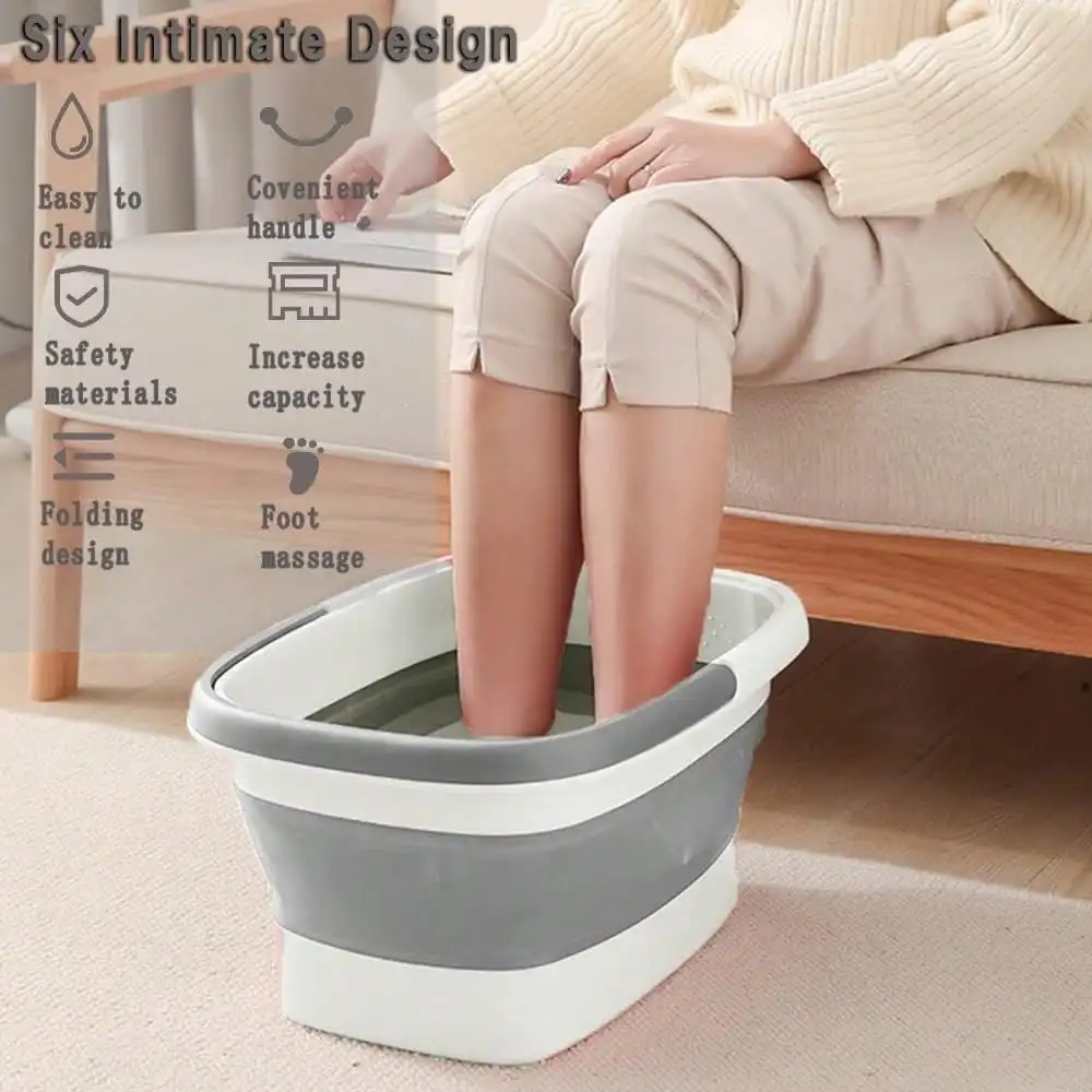 

Collapsible Foot Bath Basin Foot Soak Tub, Foot Soaking Tub With Massage Acupoint For Feet Soaking, Pedicure Foot Spa