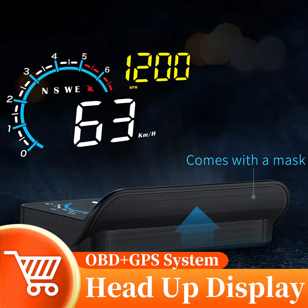 New M12 Universal Over Speed Alarm Speedometer Head up Display Car Speedometer Display with GPS Auto Electronics