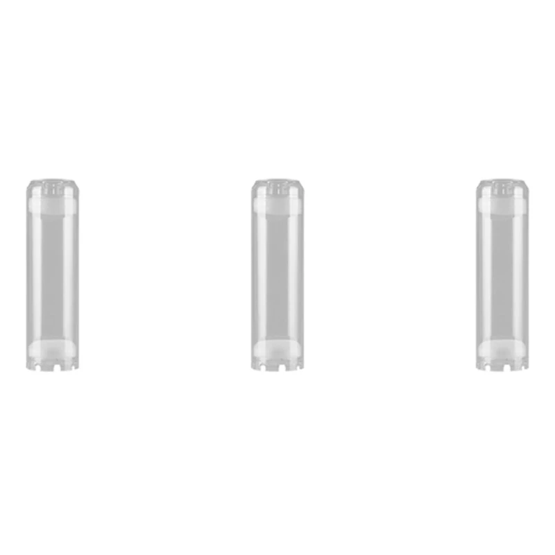 3X 10-Inch Reusable Empty Clear Cartridge Water Filter Housing Various Media Refillable