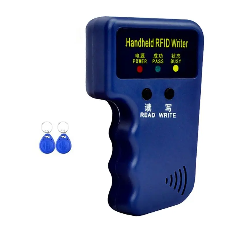 ABZZ-125Khz RFID-считыватель карт + 2 брелока, комплект для копирования, записи, дублирования и программирования ID-карт, поддерживает копирование тегов EM4305 и T5577, каждая из которых является записываемой.