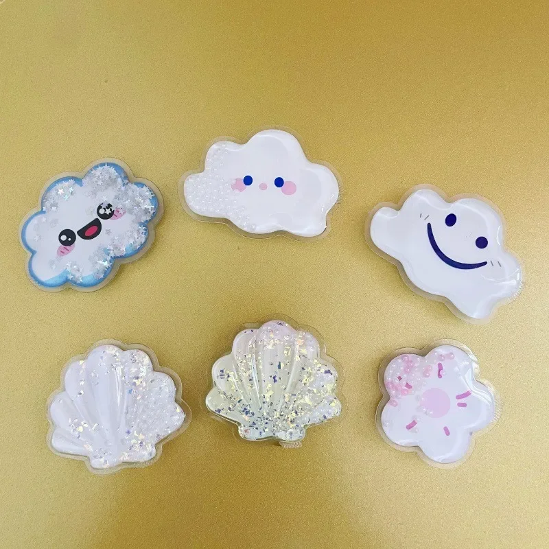 Fruits Cloud Flower Quicksand Mobile Phone Expanding Mount Socket Fold Smartphones Pocket Desktop Bracket Phone Stand Holder