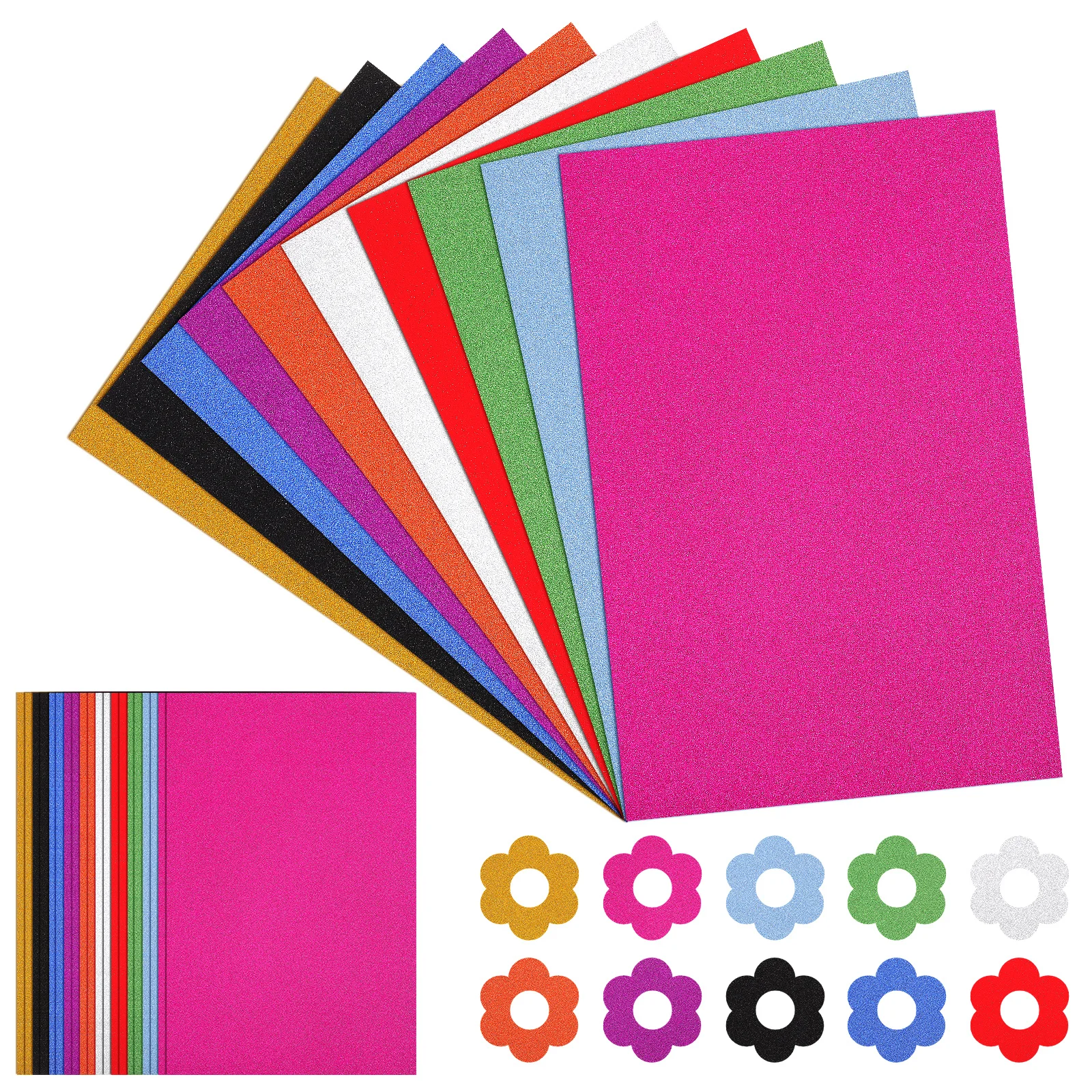 

60 Sheets Glitter Cardstocks Mixed Colors Moderate Thickness Cardstock Colored Paper for Scrapbook Crafts Origami Sheets