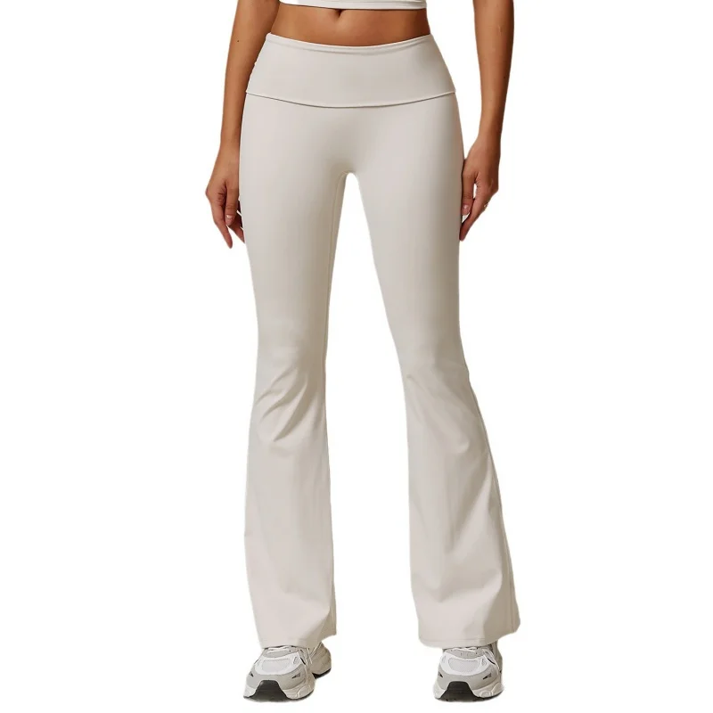 

ZC-High Waist Hip Lift Yoga Pants Casual Tight Wide-Leg Bell-Bottoms Sports Fitness Outer Wear Trousers8791