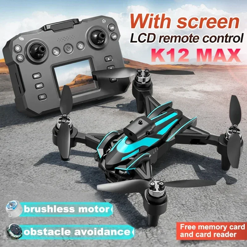 

2024 New K12MAX Drone Professinal 8K Three Camera Wifi FPV Obstacle Avoidance Optical Flow Hover Wide Angle RC Quadcopter Drones