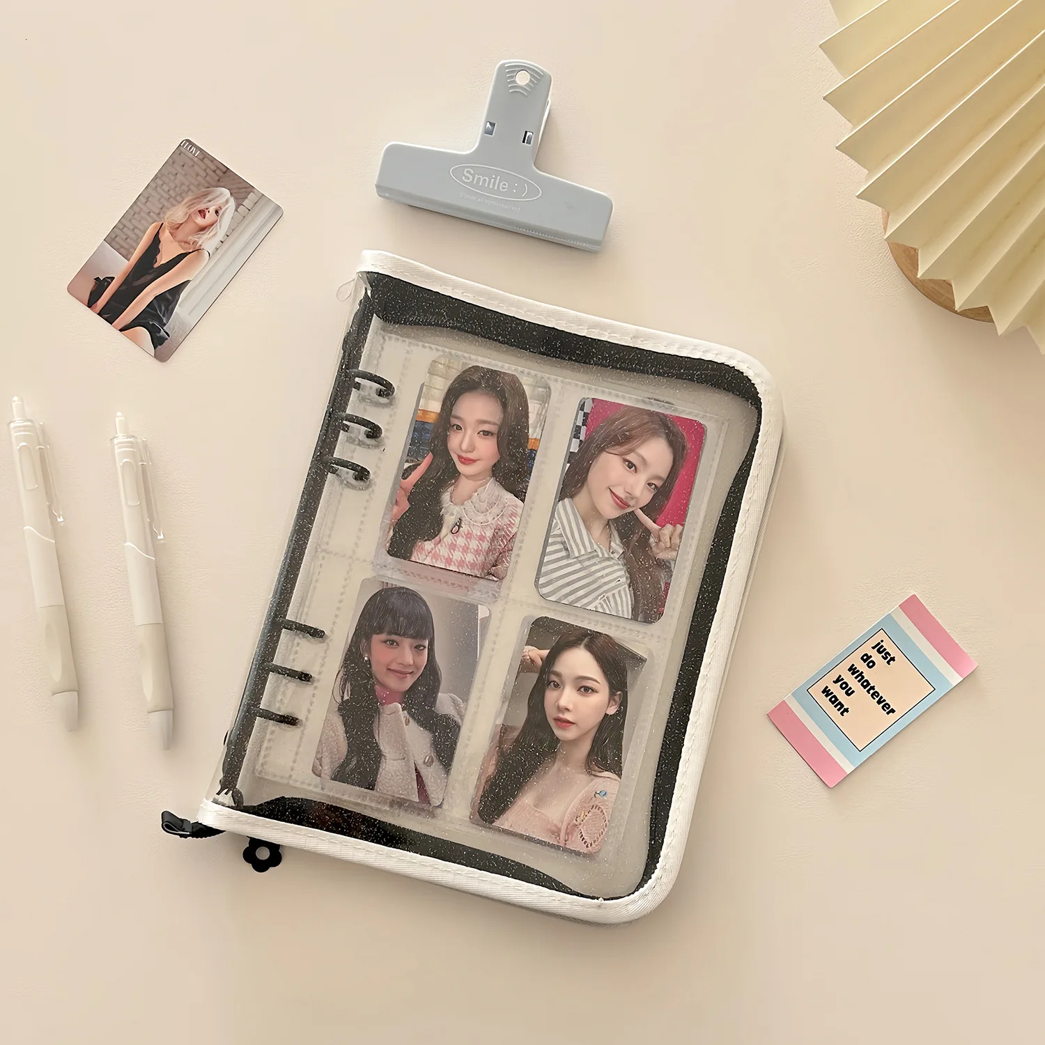 MINKYS-Color Kpop Photocard Binder com Zipper, Coletar Livro, Titular do Cartão Foto Idol, Nova papelaria