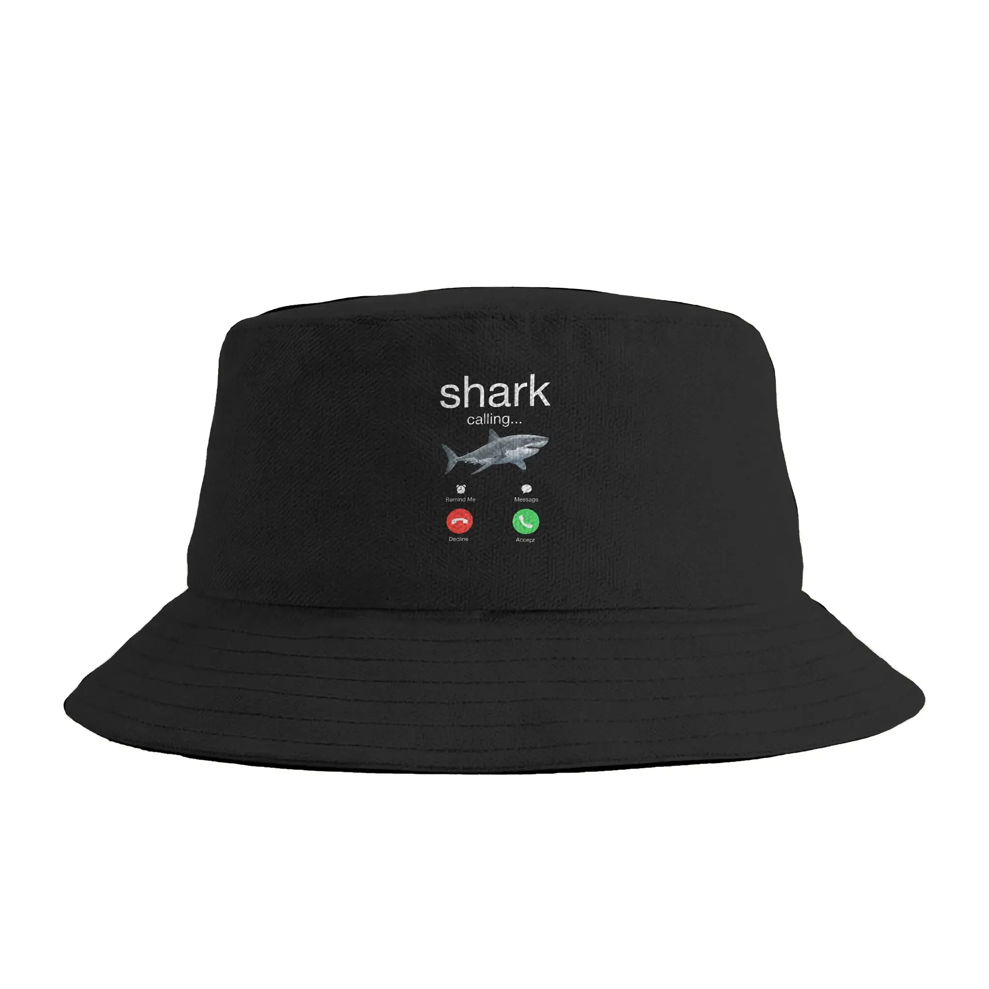 Couple Shark Calling Decline Accept Phone Call Funny Fish Meme Bucket Hat  Breathable Fisherman Hats Summer Vintage Hunting Caps