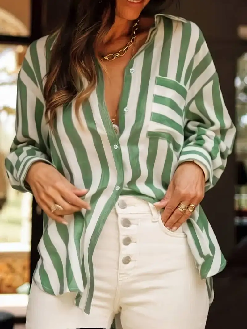 

Женская рубашка с длинными рукавами, повседневный хлопковый топ на пуговицах для офиса и выходных