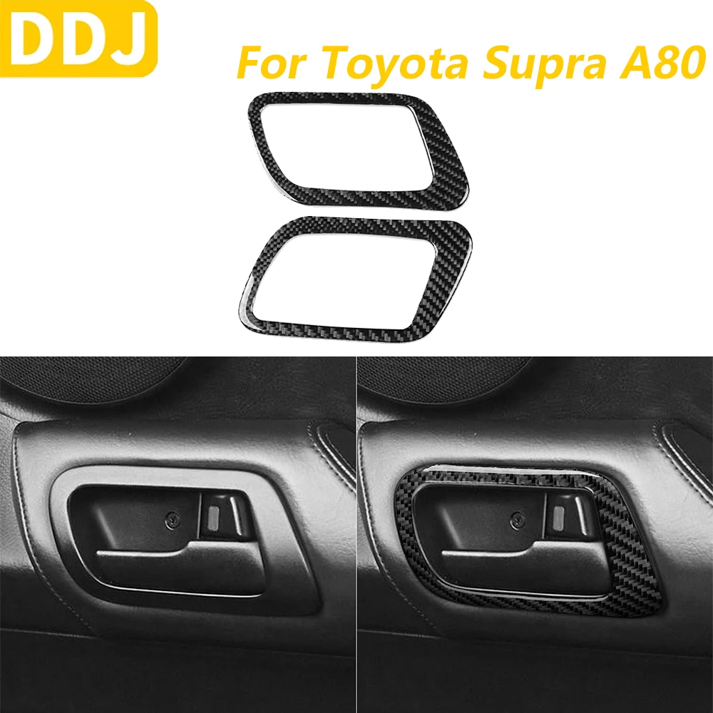 For Toyota Supra MK4 A80 Turbo 1993-1999 Carbon Fiber Door Handle Switch Frame Panel Cover Trim Car Accessories Interior Sticker