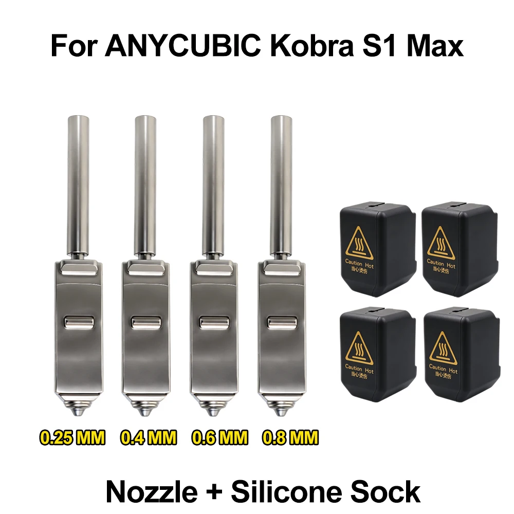 Upgrade-Bimetall-Düse für Anycubic S1 Max/Combo Druckkopf-Baugruppe mit Silikonsocke für Anycubic Kobra S1 Max Combo Teile