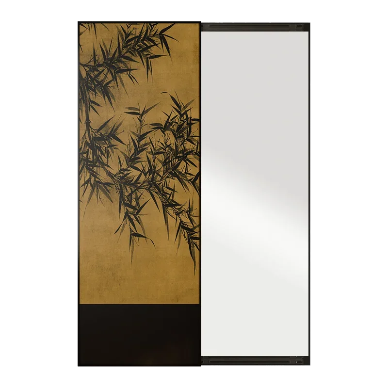 bamboo antique style mirror can be occluded can be closed hidden push-pulled hidden full-length invisible dressing mirror