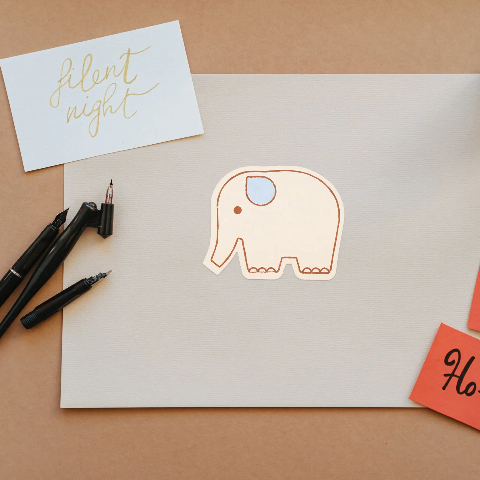 

60 Pcs Blank Cards Elephant Plain Blanks Greeting Small