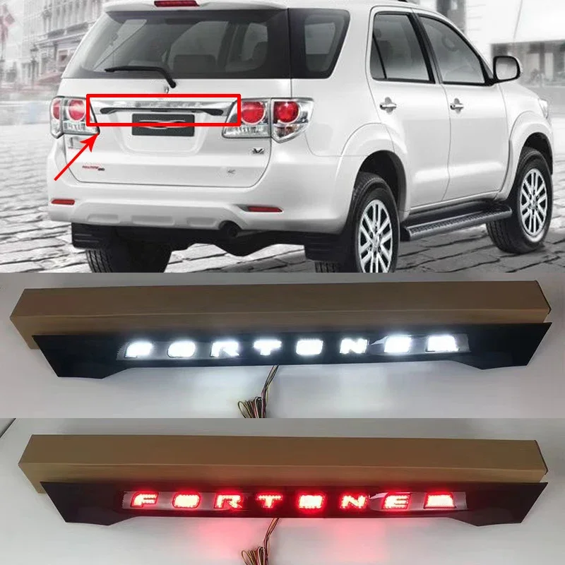 

For Toyota Fortuner 2012 2013 2014 2015 Chromed Black Color Car LED Trunk Lamp Rear Warning Light Brake Lamp