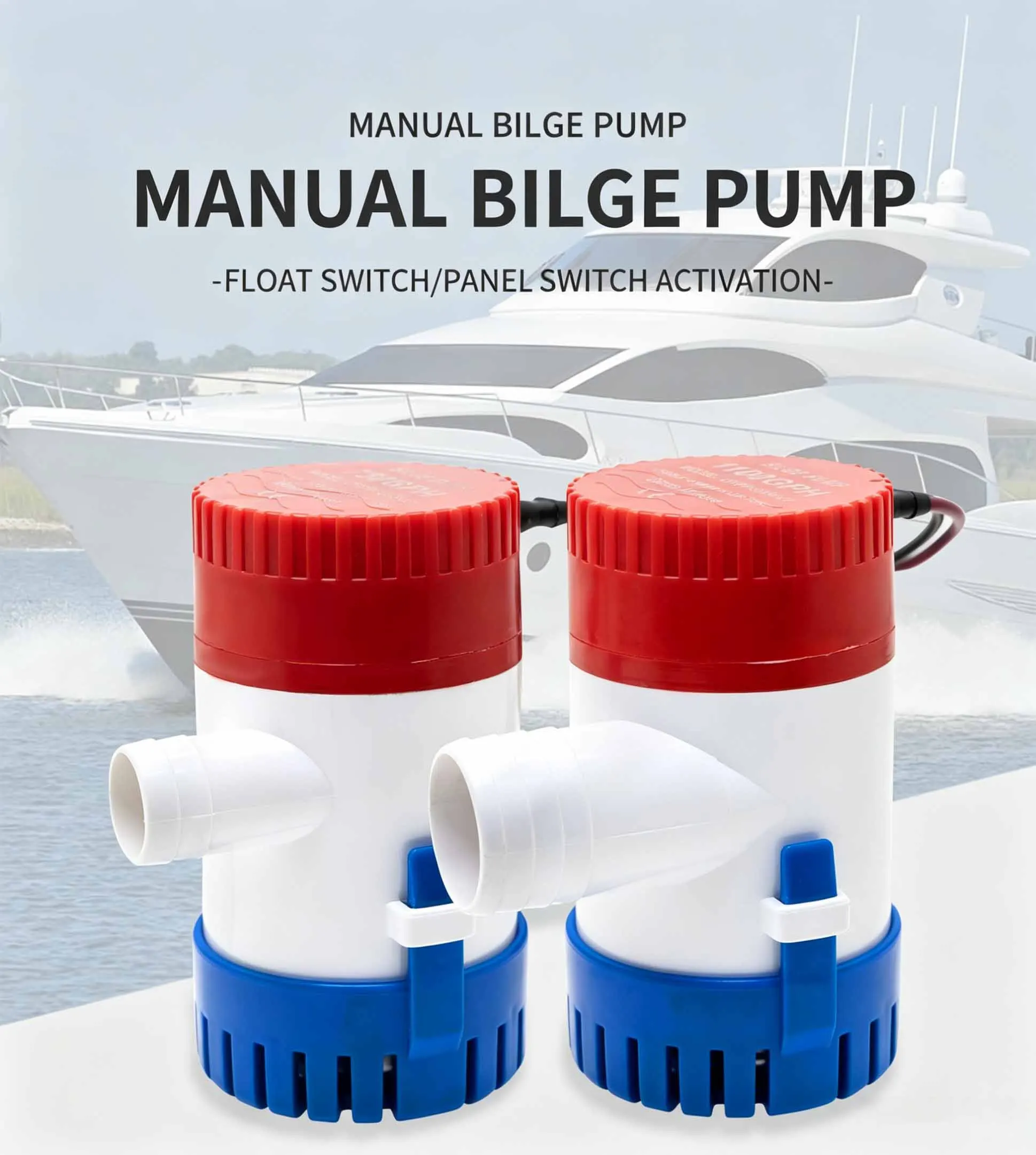Tauchbilgenpumpe, Mini-Elektrowasserpumpe 12V 24V, 350/500/750/1100GPH für Boote, Wasserflugzeuge, Wohnmobile & Hausboote – Detail 1