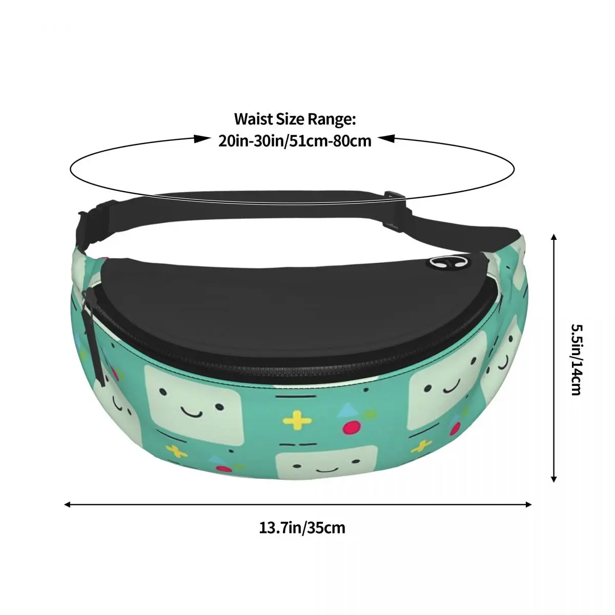 Cute Printed Waist Bags BMO Game Unisex Fanny Pack Fashion Travel Banana Bags Belt Pouch