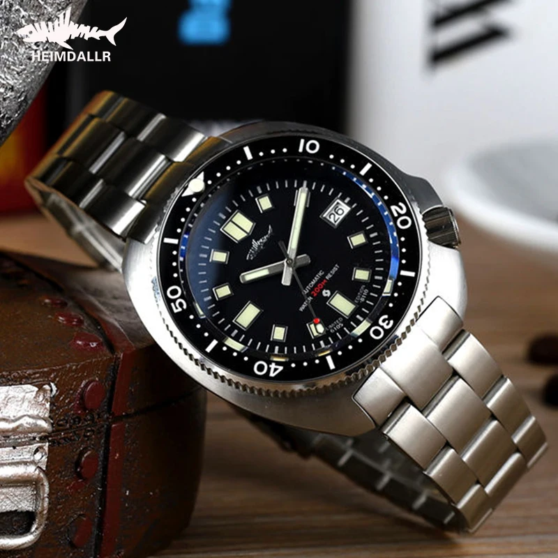 

HEIMDALLR Mens Turtle Mechanical Watch Sapphire NH35A Stainless Watch 200M Waterproof Diver Watches Automatic Movement Watch