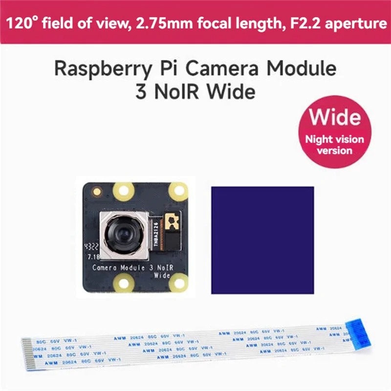 【تصقيد الأخير!】لوحدة كاميرا Raspberry Pi 3 واسعة Noir IMX708 11.9MP 120 °   التركيز التلقائي لزاوية الميدان لـ Raspberry Pi 4B/3B+/3A+/3