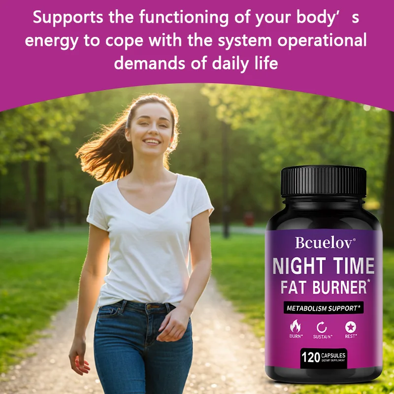 ليلة الموقد الدهون - 120 كبسولة، حرق الدهون في البطن، مكملات إدارة الوزن، التمثيل الغذائي، مستويات الطاقة والنوم #6