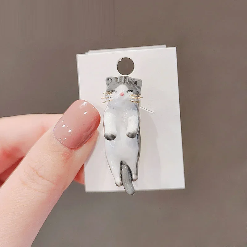 Fashion Cute Cat Animal Brooches Brooch Pin For Girls Boys Lapel Pins Button Bag Clothing Accessories BFF Gifts