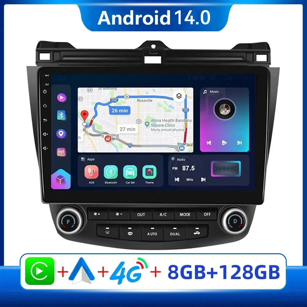 

10'' Android 14 For Honda Accord 7 2003/2004/2005/06/2007 Car Radio Multimedia GPS Navigation Navi Player Auto Stereo WIFI 2 din