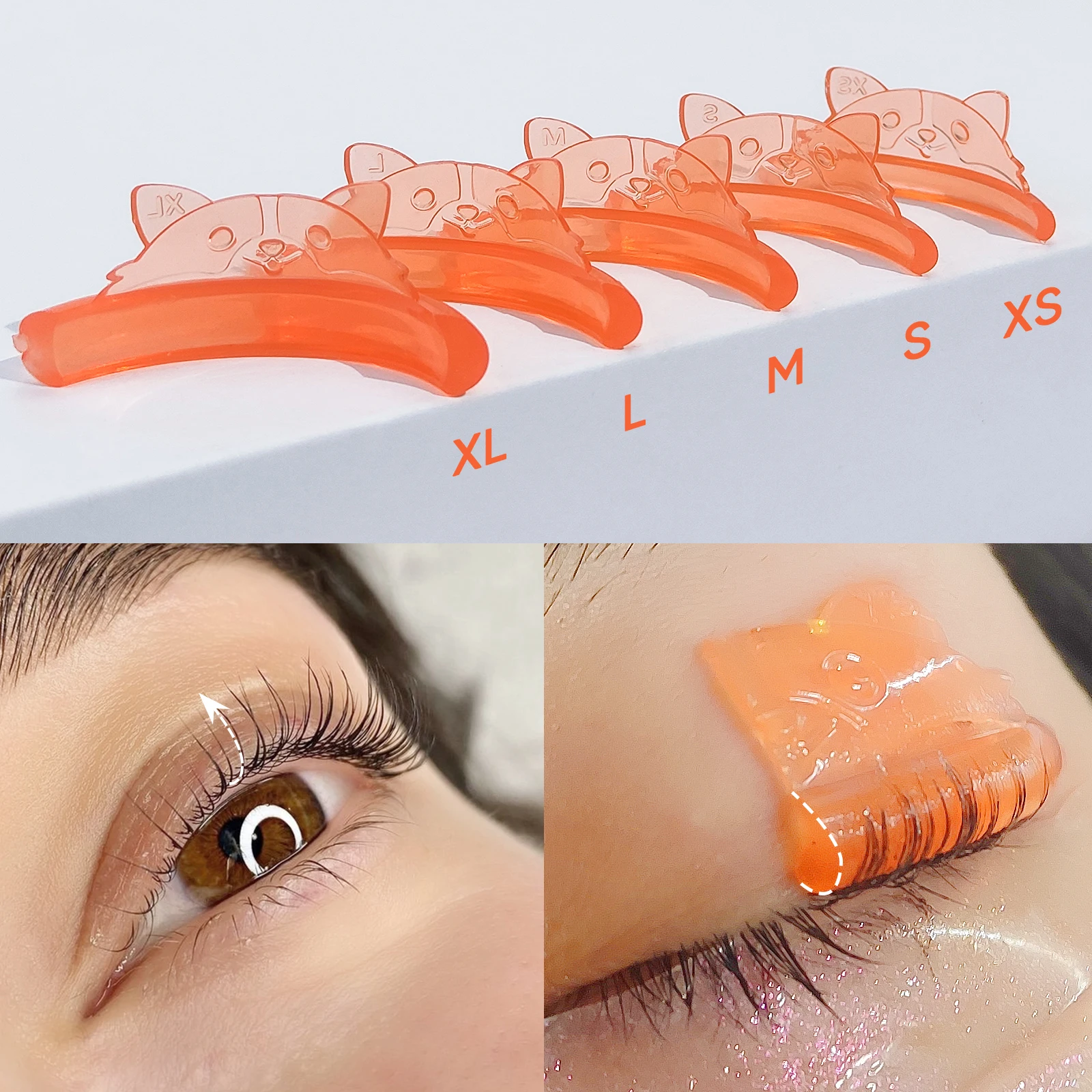 PERMANIA 5 Pairs C Curl Silicone Eyelash Perm Pads Sticky Lashes Rod Shield Lifting 3D Eyelash Curler Accessories Makeup Tool