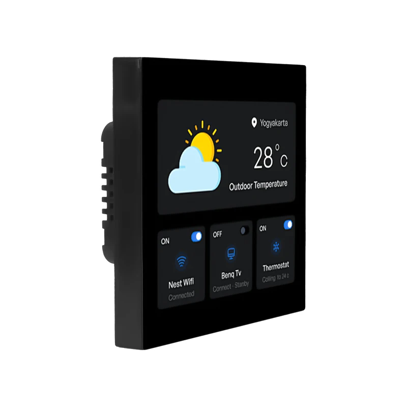 Portworld Flush Mount 4 Inch AC Power Android Linux Smart Home Touch Control Panel with POE Function