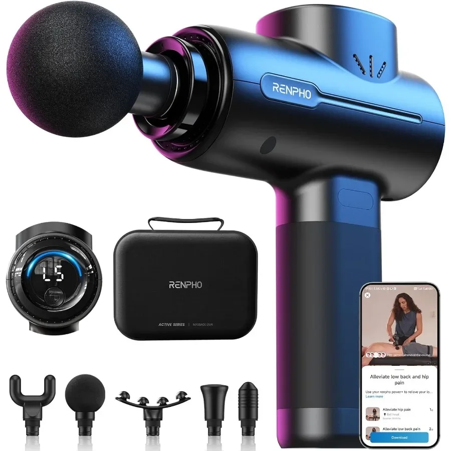 

Портативный пистолет для глубокого массажа тканей с подключением Bluetooth для облегчения спины и шеи Ручное устройство для ударной терапии с C