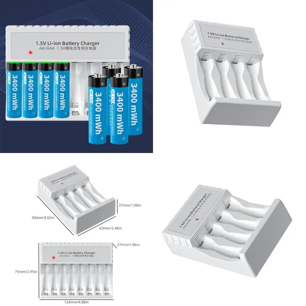 

652F Functional Quick Charging Devices Compatible for AA 3A Batteries Charging Adapters LED Light Easy and Convenient