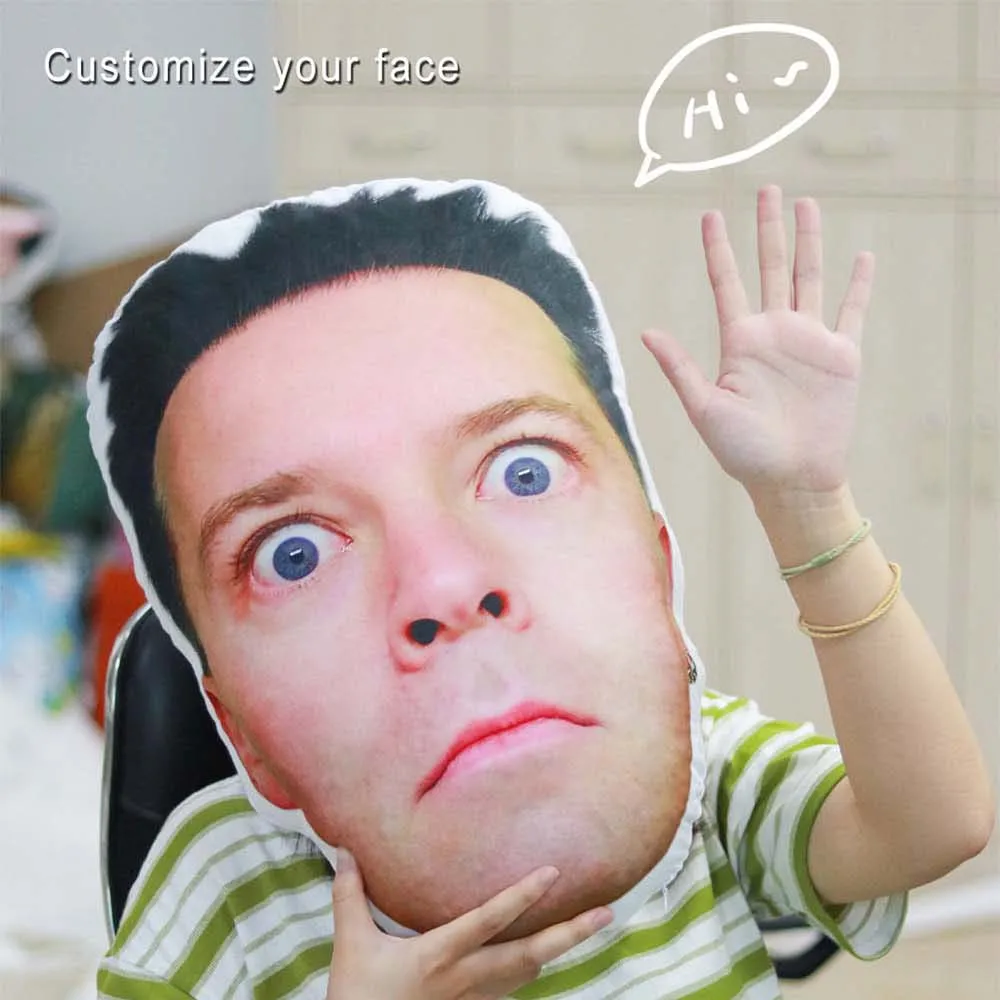 

Custom Person Head Pillow,Personalized 3D Human Photo Pillow,Funny Lover Memorial Cushion Creative Gift Sofa Throw Pillow