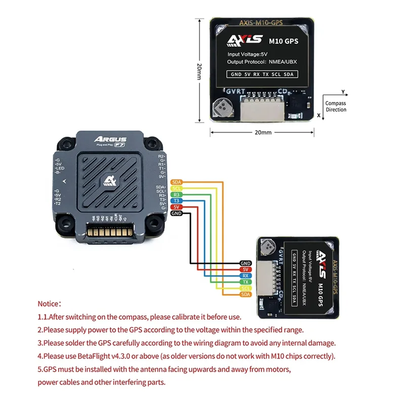 FORW-Per Axisflying M10 Modulo GPS Protocollo UBLOX Beidou Bussola Modulo di Navigazione Per FPV Drone RC Freestyle Quadcopter