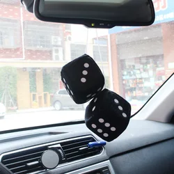 Auto Car Hanging Fuzzy Dice Dots Pendant Decor Velvet Dice Model Decoration Rearview Mirrors Styling Car Accessories Interior