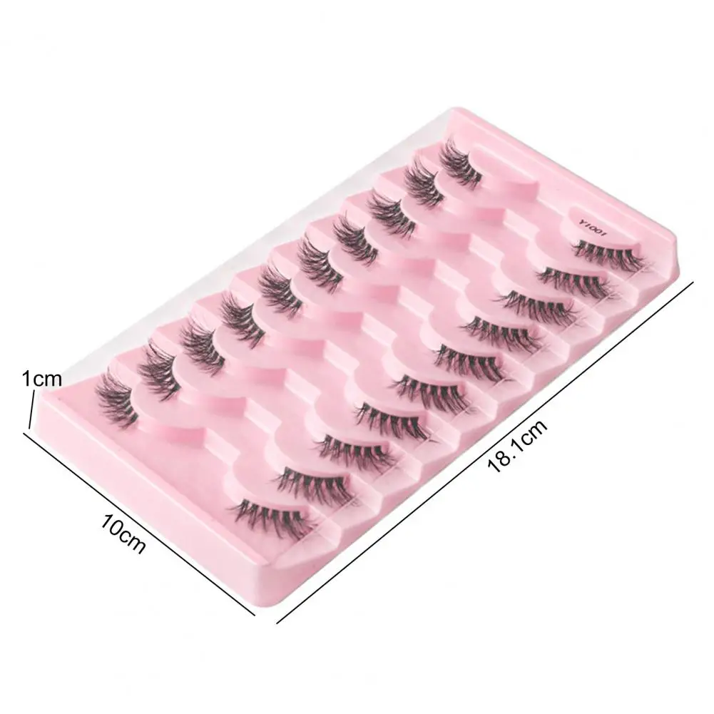 10 Pairs Exquisite Artificial Lashes Dense Fluffy 3D Fake Lashes Simulated Women 3D Half Fake Lashes Grafting  Eyelash Planting